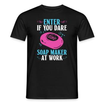 soap soap making soap maker soap boiler - Men's T-Shirt - black - Front - AI Model Male 178 light (178cm)