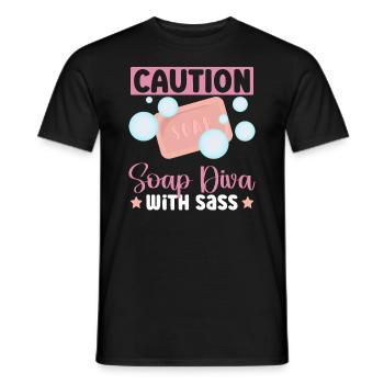 soap soap making soap maker soap boiler - Men's T-Shirt - black - Front - AI Model Male 178 light (178cm)