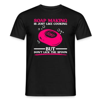 savon fabrication savon savonnière savonnerie savon chaudière - T-shirt homme - noir - Devant - AI Model Male 178 light (178cm)