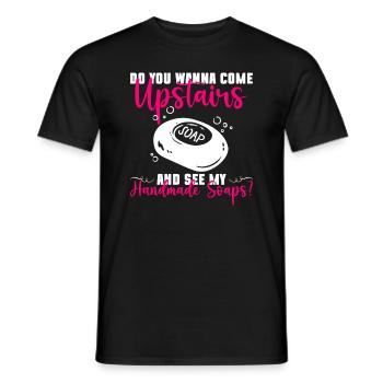 savon fabrication savon savonnière savonnerie savon chaudière - T-shirt homme - noir - Devant - AI Model Male 178 light (178cm)