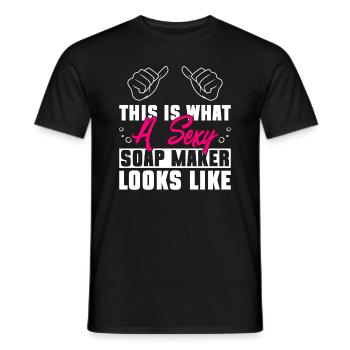 savon fabrication savon savonnière savonnerie savon chaudière - T-shirt homme - noir - Devant - AI Model Male 178 light (178cm)