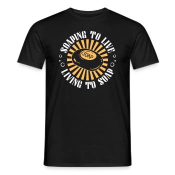 soap soap making soap maker soap boiler - Men's T-Shirt - black - Front - AI Model Male 178 light (178cm)