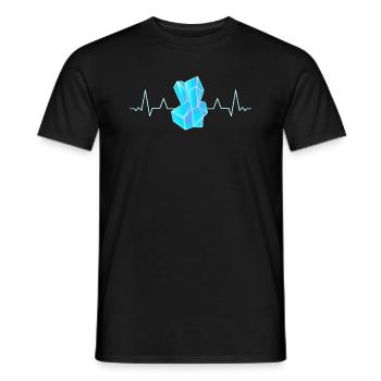 Battement de cœur avec pierre précieuse - Rockhounding - T-shirt homme - noir - Devant - AI Model Male 178 light (178cm)