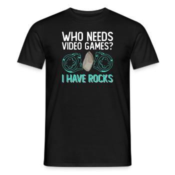 Geologist Children Stone Collector Stones Geology Boy - Men's T-Shirt - black - Front - AI Model Male 178 light (178cm)
