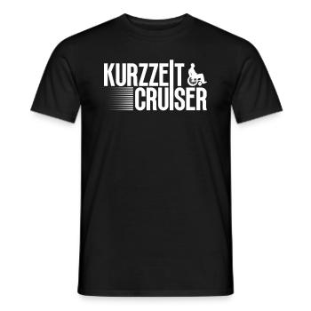Kurzzeit-Cruiser - Rollstuhlfahrer Rollstuhl - Männer T-Shirt - Schwarz - Vorne - AI Model Male 178 light (178cm)