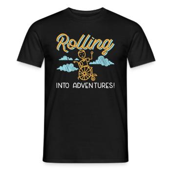 Rollstuhlfahrer Rollstuhl Behinderung Lustig - Männer T-Shirt - Schwarz - Vorne - AI Model Male 178 light (178cm)