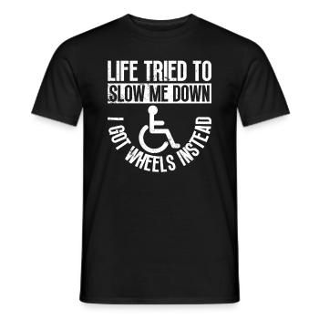Wheelchair Wheelchair Disability Funny - Men's T-Shirt - black - Front - AI Model Male 178 light (178cm)