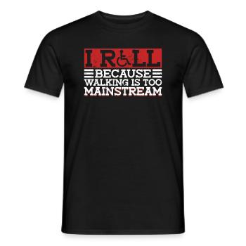 Wheelchair Wheelchair Disability Funny - Men's T-Shirt - black - Front - AI Model Male 178 light (178cm)