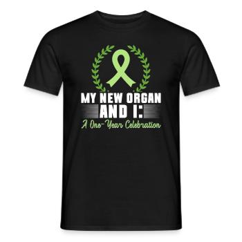 Organ 1 Jahr Transplantation Organspende - Männer T-Shirt - Schwarz - Vorne - AI Model Male 178 light (178cm)