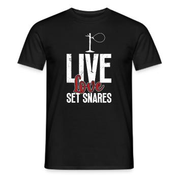Piège à animaux Piège à collet métallique - T-shirt homme - noir - Devant - AI Model Male 178 light (178cm)