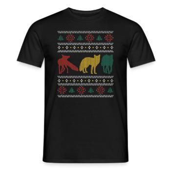Lustige Fuchs-Weihnachtsgeschenke - Männer T-Shirt - Schwarz - Vorne - AI Model Male 178 light (178cm)