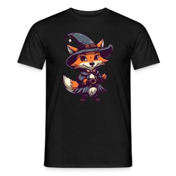 Fox Lover Spooky Fox Halloween Gift - Men's T-Shirt - black - Front - AI Model Male 178 light (178cm)