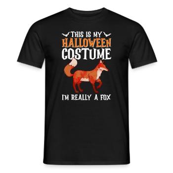 Fox Lover Spooky Fox Halloween Gift - Men's T-Shirt - black - Front - AI Model Male 178 light (178cm)