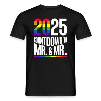 Gay Pride Hochzeit 2025 Homo-Ehe - Männer T-Shirt - Schwarz - Vorne - AI Model Male 178 light (178cm)