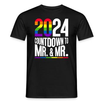 Gay Pride Wedding 2024 Gay Marriage - Men's T-Shirt - black - Front - AI Model Male 178 light (178cm)