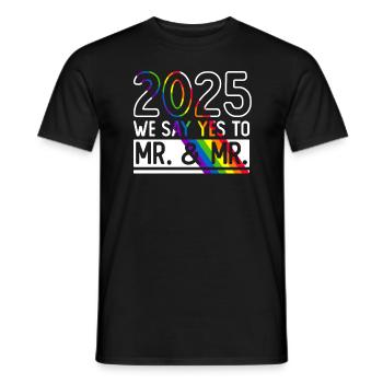 Gay Pride Hochzeit 2025 Homo-Ehe - Männer T-Shirt - Schwarz - Vorne - AI Model Male 178 light (178cm)