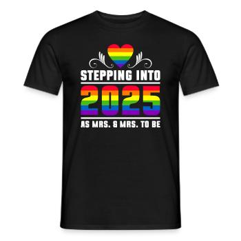 Gay Pride Lesbische Hochzeit 2025 Homo-Ehe - Männer T-Shirt - Schwarz - Vorne - AI Model Male 178 light (178cm)