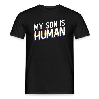 Gay Pride Proud Parents Gay Son - Men's T-Shirt - black - Front - AI Model Male 178 light (178cm)