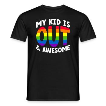 Gay Pride Fiers Parents Fils Gay - T-shirt homme - noir - Devant - AI Model Male 178 light (178cm)