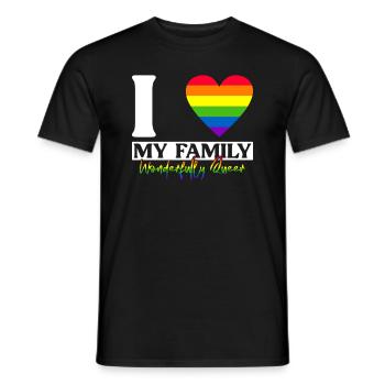 Schwule Eltern Schwulenstolz Familie Queer-Eltern - Männer T-Shirt - Schwarz - Vorne - AI Model Male 178 light (178cm)