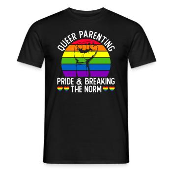 Schwule Eltern Schwulenstolz Familie Queer-Eltern - Männer T-Shirt - Schwarz - Vorne - AI Model Male 178 light (178cm)