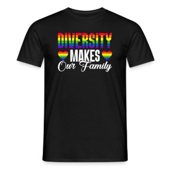 Schwule Eltern Schwulenstolz Familie Queer-Eltern - Männer T-Shirt - Schwarz - Vorne - AI Model Male 178 light (178cm)