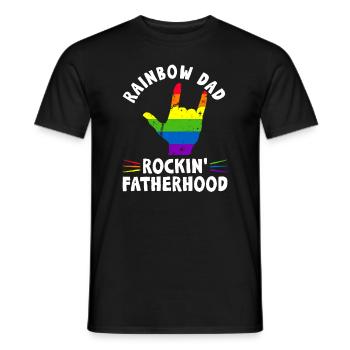 Gay Papa Allié Papa Fête des Pères - T-shirt homme - noir - Devant - AI Model Male 178 light (178cm)