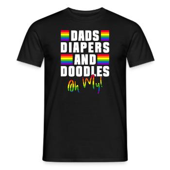 Gay Papa Allié Papa Fête des Pères - T-shirt homme - noir - Devant - AI Model Male 178 light (178cm)
