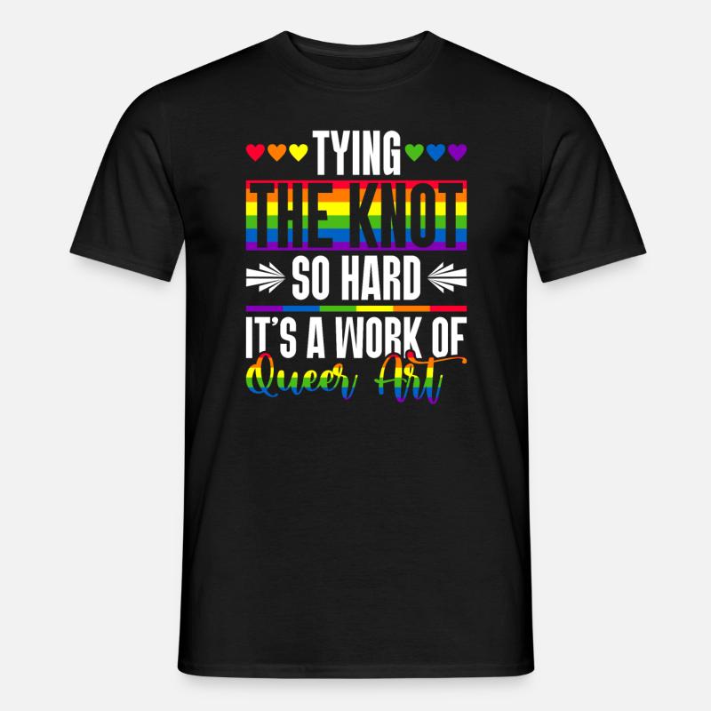 Gay Pride Hochzeit Homo-Ehe - Männer T-Shirt - Schwarz