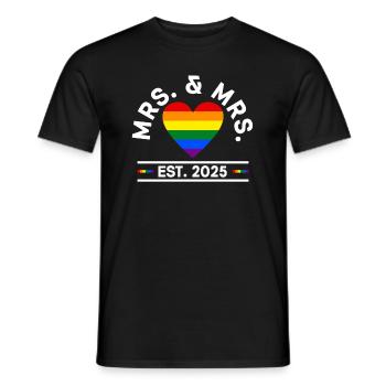 Gay Pride Hochzeit Lesbisch 2025 Homo-Ehe - Männer T-Shirt - Schwarz - Vorne - AI Model Male 178 light (178cm)