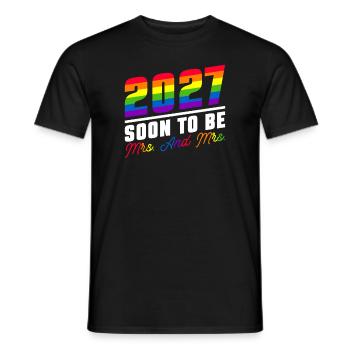 Gay Pride Hochzeit Lesbisch 2027 Homo-Ehe - Männer T-Shirt - Schwarz - Vorne - AI Model Male 178 light (178cm)