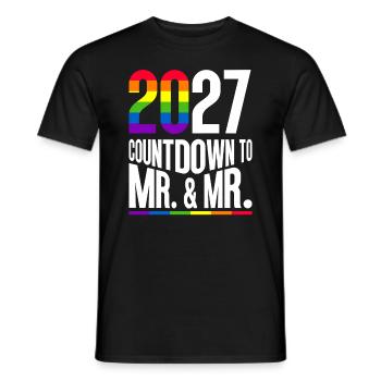 Gay Pride 2027 Wedding Gay Marriage - Men's T-Shirt - black - Front - AI Model Male 178 light (178cm)