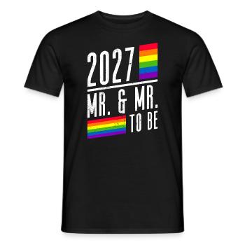 Gay Pride 2027 Hochzeit Homo-Ehe - Männer T-Shirt - Schwarz - Vorne - AI Model Male 178 light (178cm)