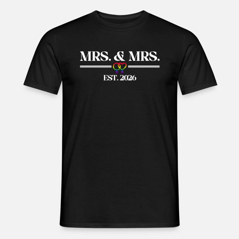 Gay Pride 2026 Hochzeit Homo-Ehe - Männer T-Shirt - Schwarz