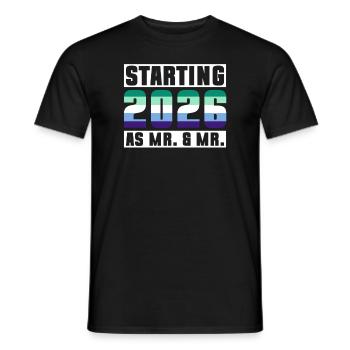Gay Pride 2026 Mariage Mariage gay - T-shirt homme - noir - Devant - AI Model Male 178 light (178cm)