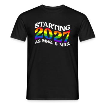Gay Pride 2027 Hochzeit Homo-Ehe - Männer T-Shirt - Schwarz - Vorne - AI Model Male 178 light (178cm)