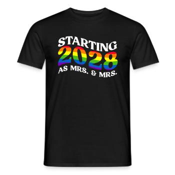 Gay Pride 2028 Wedding Gay Marriage - Men's T-Shirt - black - Front - AI Model Male 178 light (178cm)