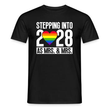 Gay Pride 2028 Mariage Mariage gay - T-shirt homme - noir - Devant - AI Model Male 178 light (178cm)