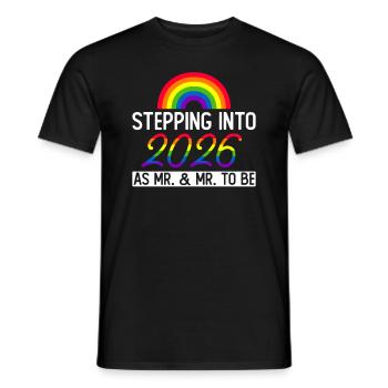 Gay Pride 2026 Hochzeit Homo-Ehe - Männer T-Shirt - Schwarz - Vorne - AI Model Male 178 light (178cm)