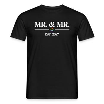 Mr. & Mr. Est. 2027 Gay Pride Hochzeit Homo-Ehe - Männer T-Shirt - Schwarz - Vorne - AI Model Male 178 light (178cm)