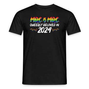 Mme et Mme 2024 Mariage de la Gay Pride Mariage gay - T-shirt homme - noir - Devant - AI Model Male 178 light (178cm)