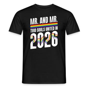 M. et M. 2026 Mariage de la Gay Pride Mariage gay - T-shirt homme - noir - Devant - AI Model Male 178 light (178cm)