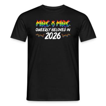 Mrs. & Mrs. 2026 Gay Pride Hochzeit Homo-Ehe - Männer T-Shirt - Schwarz - Vorne - AI Model Male 178 light (178cm)