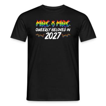 Femme & Femme 2027 Mariage Mariage Gay - T-shirt homme - noir - Devant - AI Model Male 178 light (178cm)