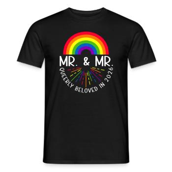 Mr. & Mr. 2026 Gay Pride Hochzeit Homo-Ehe - Männer T-Shirt - Schwarz - Vorne - AI Model Male 178 light (178cm)