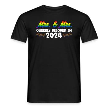 Mme et Mme 2024 Mariage de la Gay Pride Mariage gay - T-shirt homme - noir - Devant - AI Model Male 178 light (178cm)