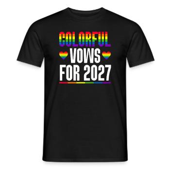 Gay Pride 2027 Mariage Mariage gay - T-shirt homme - noir - Devant - AI Model Male 178 light (178cm)