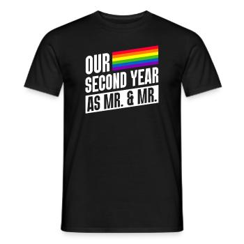 Zweites Jahr als Mr & Mr Gay Pride Homo-Ehe - Männer T-Shirt - Schwarz - Vorne - AI Model Male 178 light (178cm)