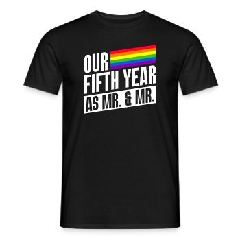 Fünftes Jahr als Mr & Mr Gay Pride Homo-Ehe - Männer T-Shirt - Schwarz - Vorne - AI Model Male 178 light (178cm)