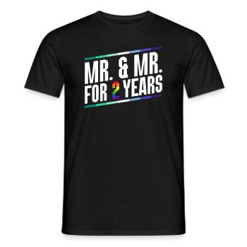 M. et M. Pendant 2 ans Gay Pride Mariage Gay - T-shirt homme - noir - Devant - AI Model Male 178 light (178cm)
